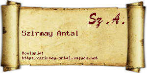 Szirmay Antal névjegykártya